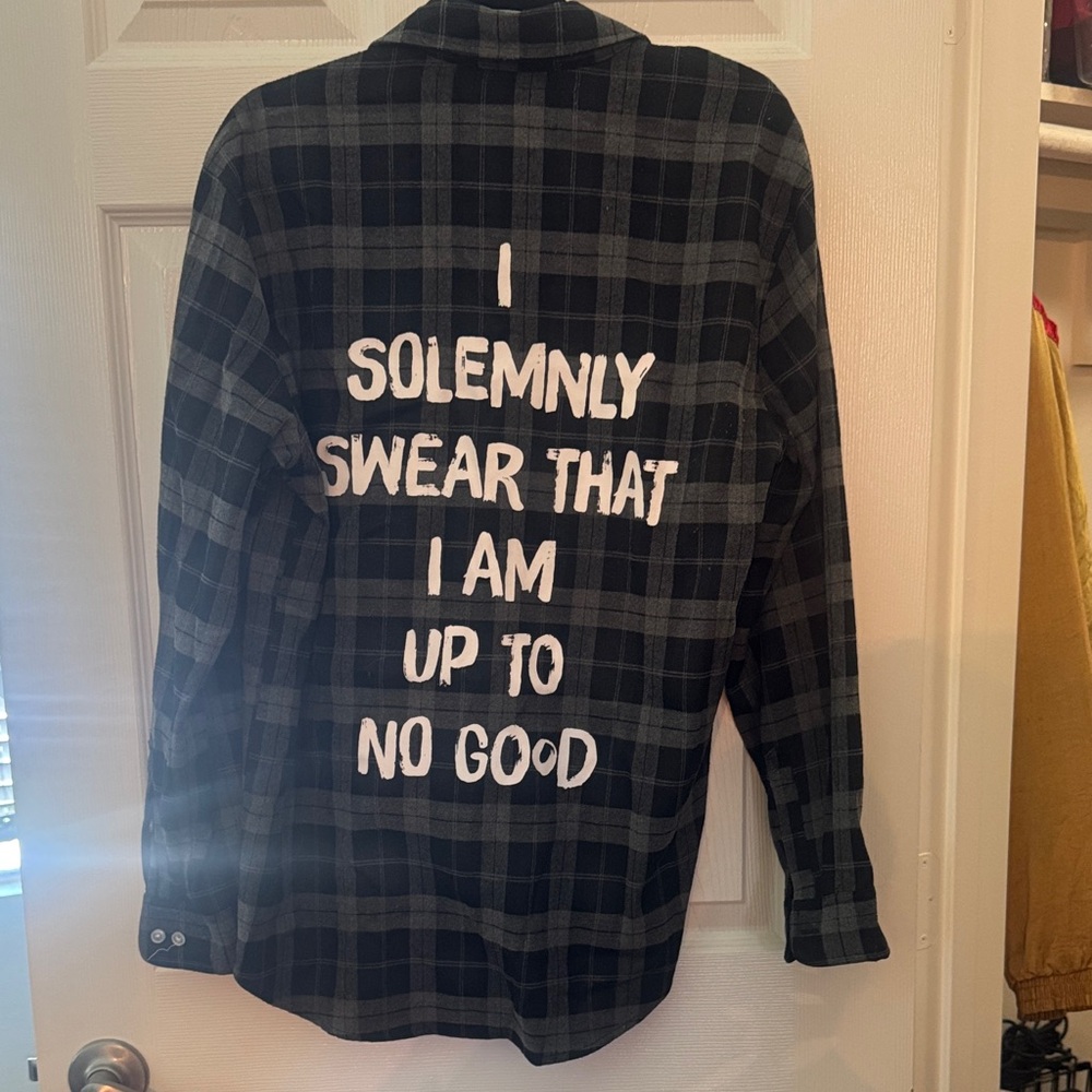 Cake Black and Gray Plaid Shirt